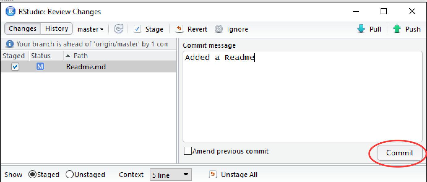 Commit README file