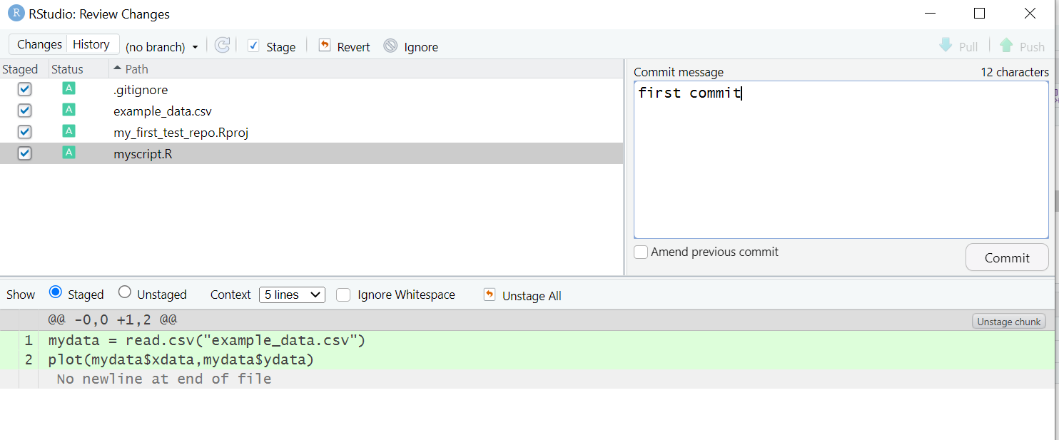 First git commit