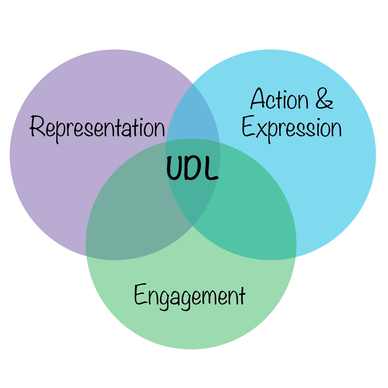 figure from the official website of universal design for learning showing the three key areas action and expression, representation and engagement