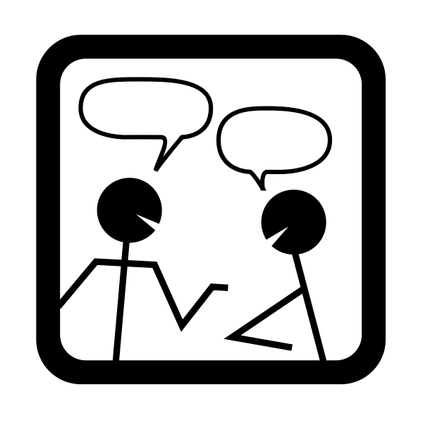 icon showing two people making small talk with each other