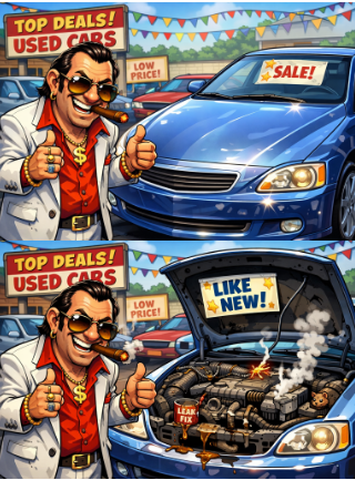 figure showing an AI generated image for the car dealer analogy