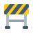 icon of a yellow and black road block representing an obstacle